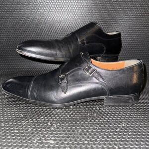 Santoni Double Monk Straps Black Leather Comfort Dress Shoes Men’s Size 12 (11)